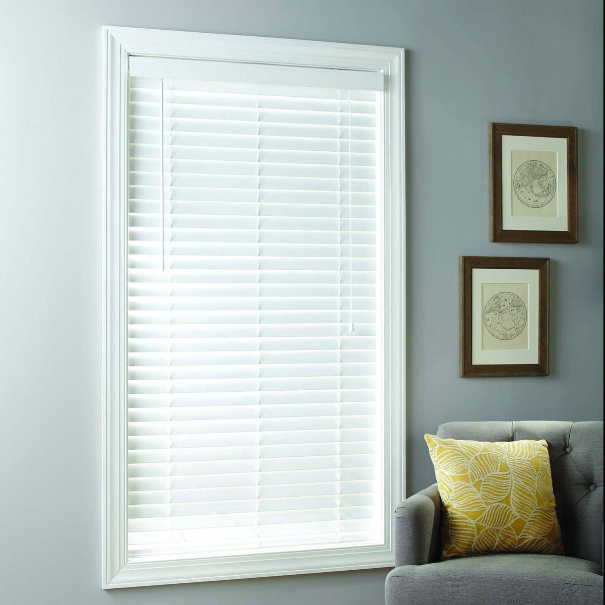 Better Homes & Gardens 2" White Faux Wood Cordless Blinds - Each
