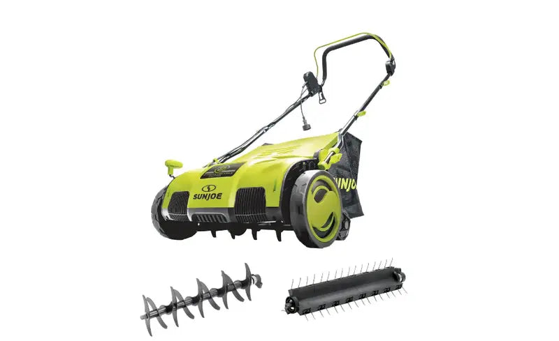 Sun Joe AJ805E Electric Lawn Dethatcher – 15-Inch, 13-Amp with Collection Bag