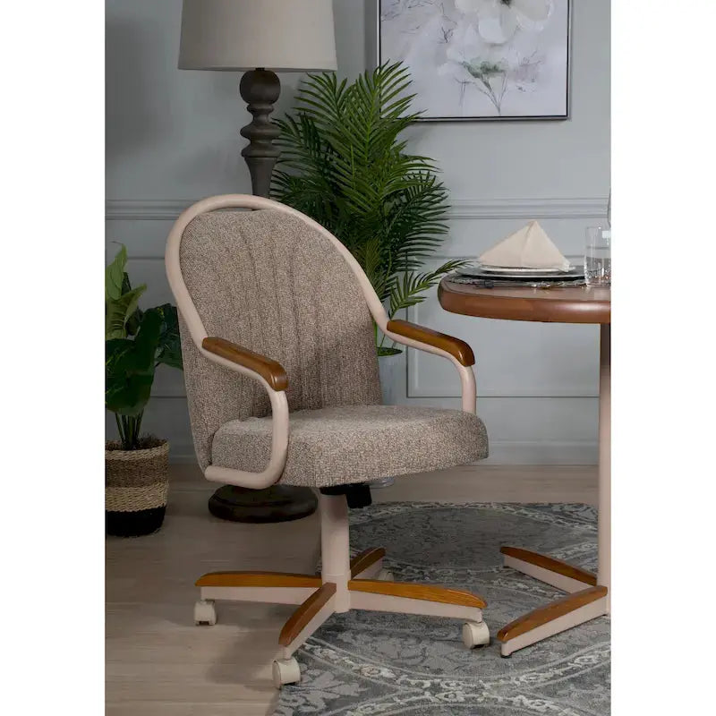 Swivel-and-Tilt Dining Chair – Casual Cushioned Caster Seat with Ergonomic Tilt