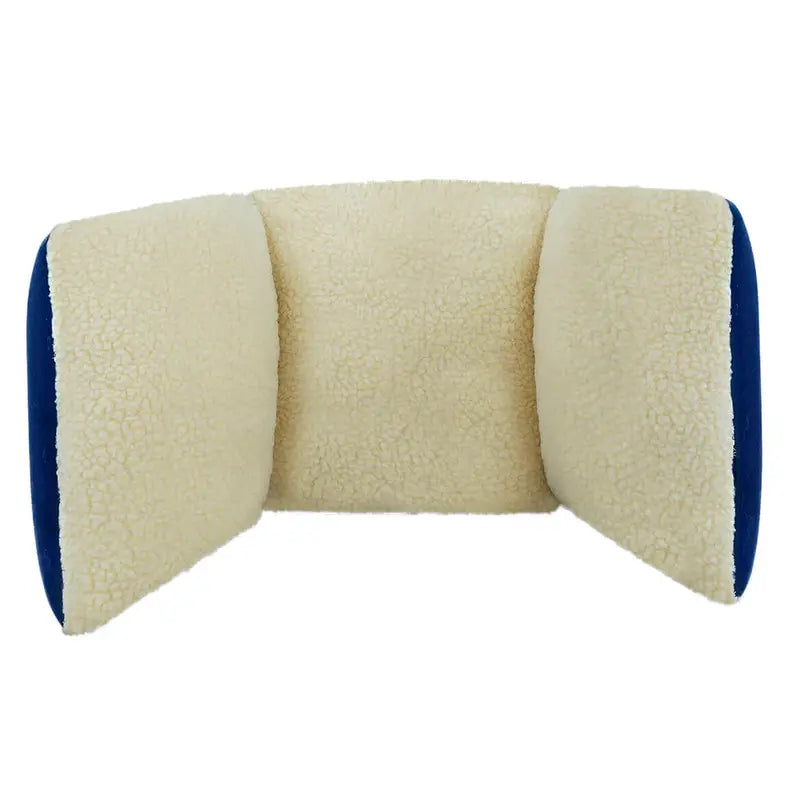 Triple Support Lumbar Cushion, Deluxe Back Pillow, Polyester Cotton Blend, Blue – Measures 25” x 11”