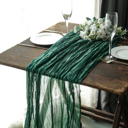 Efavormart 10ft Hunter Emerald Cheesecloth Table Runner, Gauze Fabric Boho Wedding Arbor Decor, Size: Large, Green