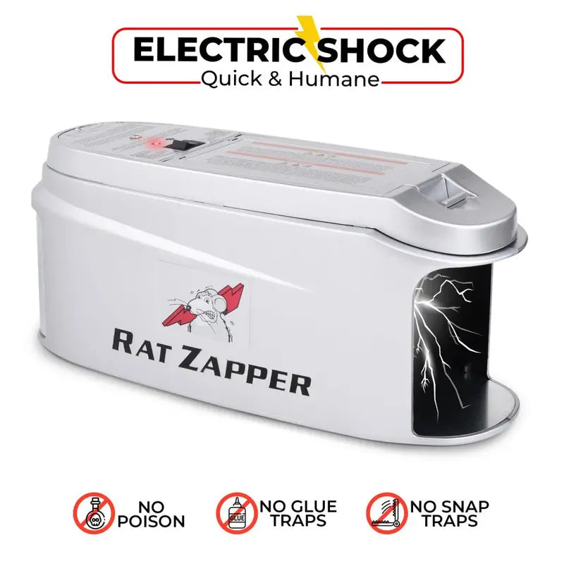 Teal Elite Electric Mouse Trap – Silver Rodent Zapper, LED Alert Light, Modern Indoor Pest Control (RZ100-B)