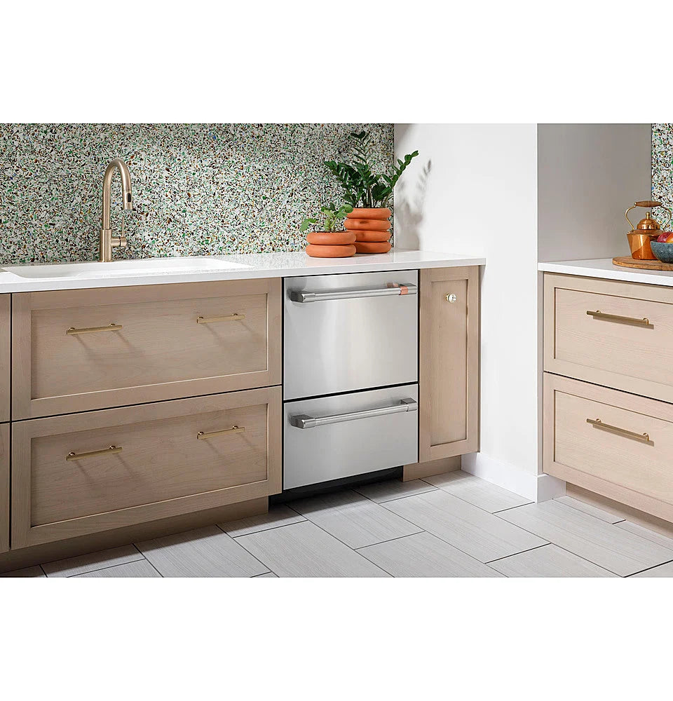 Café 24" Top Control Built-In Double Drawer Dishwasher - Stainless steel