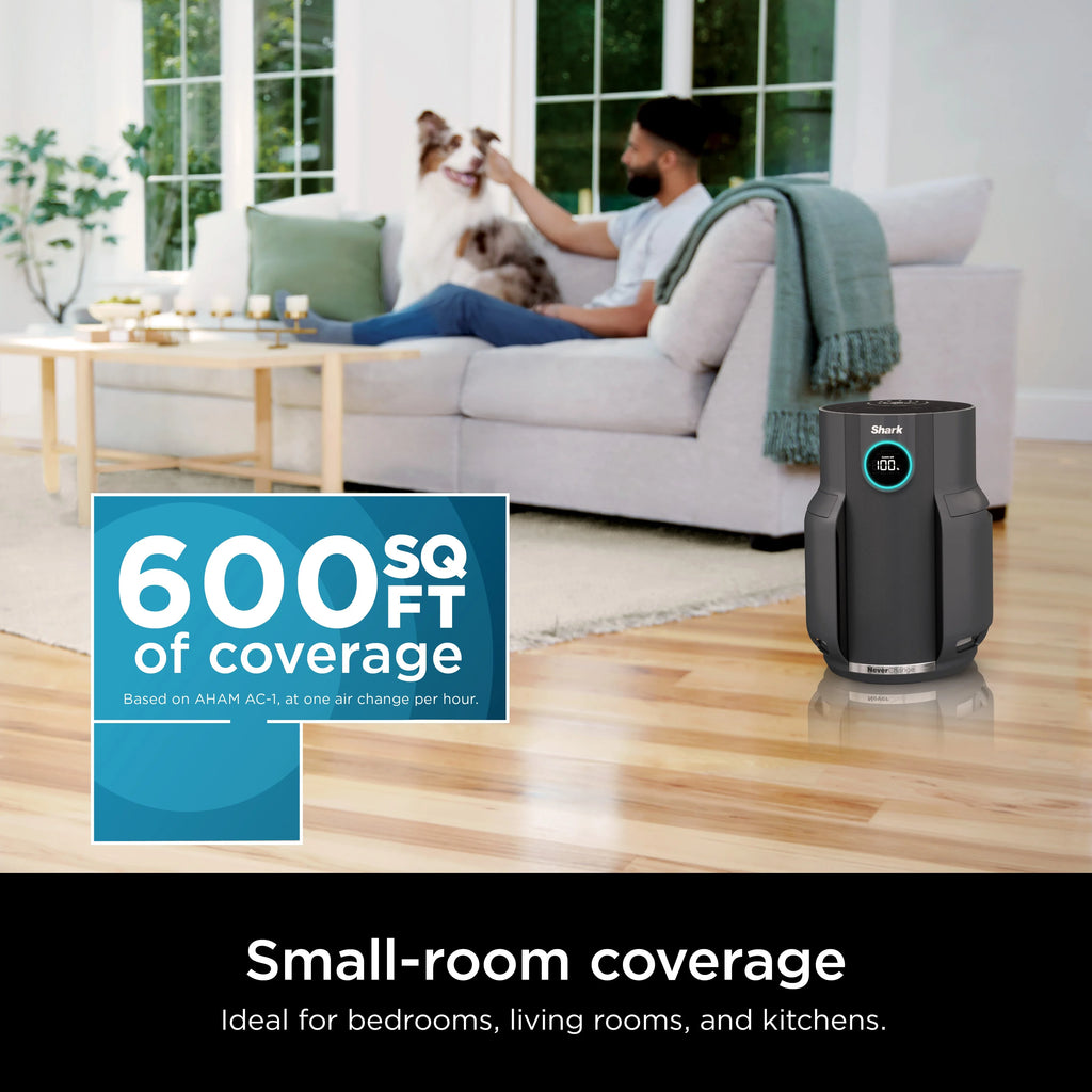 Shark Neverchange Air Purifier, 5 - Year HEPA Filter, 600sq. Ft. Gray, HP150