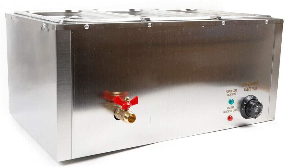 3¡Á7L Commercial Food Warmer Electric Table Countertop Steamer Large Capacity Stainless Steel Soup Station