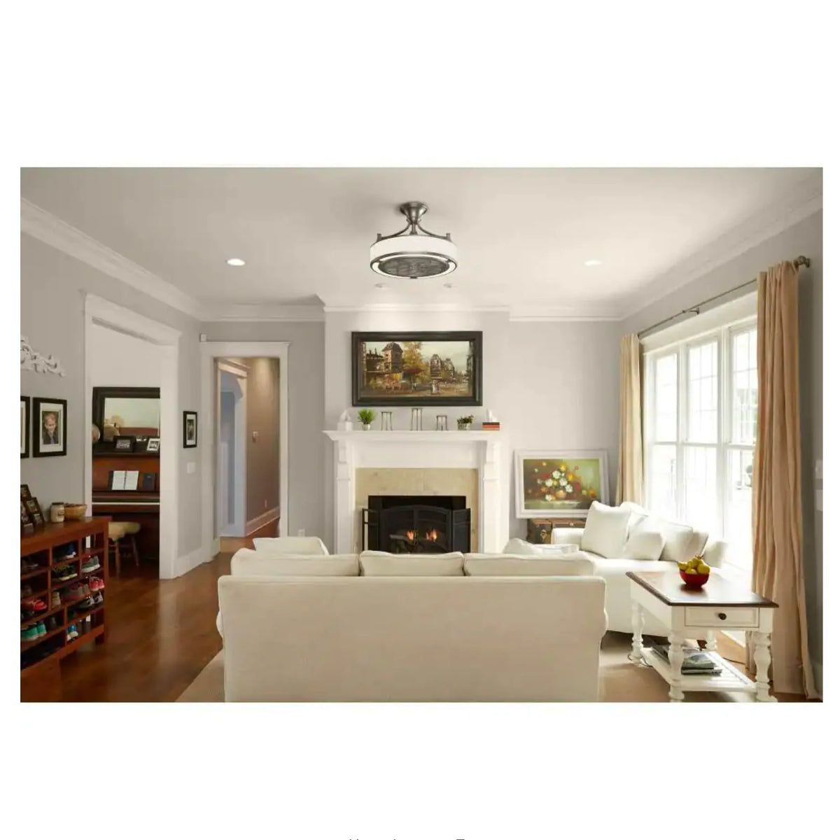 Home Decorators Collection Windara 22 in. LED Indoor/Covered Outdoor Brushed Nickel Ceiling Fan with Light Kit and Remote Control